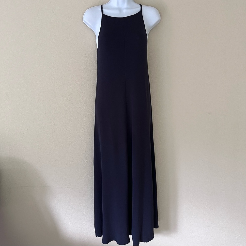 Zara Maxi Dress Size‎ Small Navy Sleeveless Classic Preppy - Picture 3 of 16